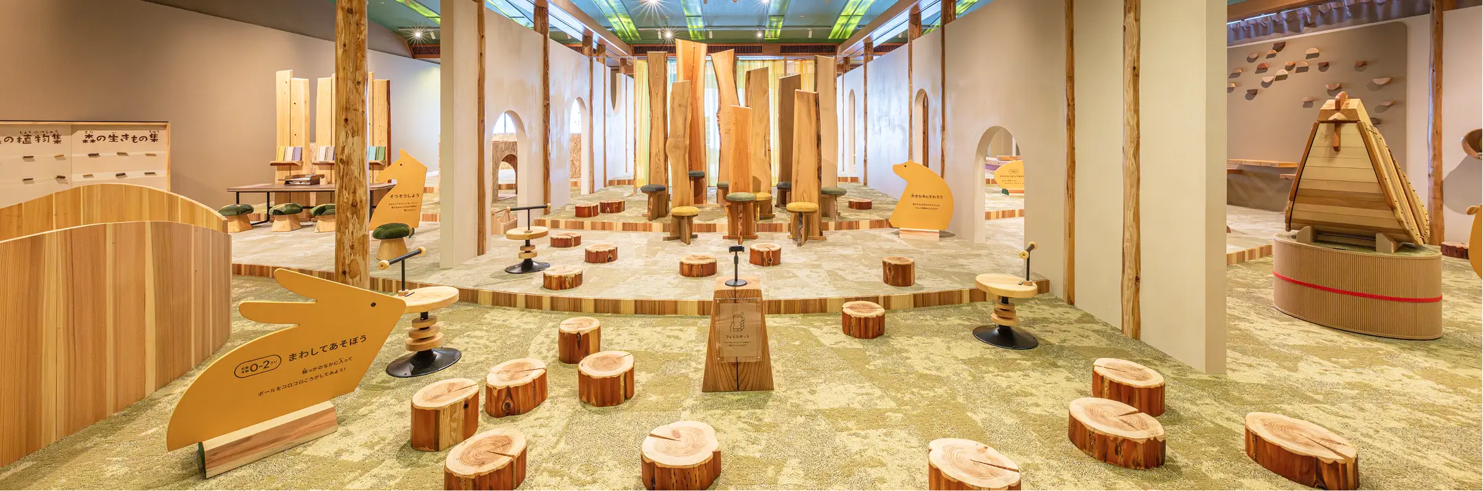 県内宿泊施設最大規模の、島根の木を使用したキッズスペース「オクノモリ」